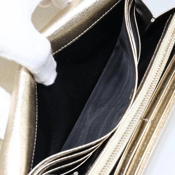 Authentic SAINT LAURENT Leather Gold Tone Wallet bst339-121825 - Picture 11 of 16